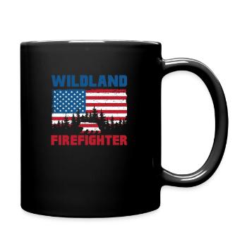 Drapeau des États-Unis Conception des pompiers forestiers - Mug uni - noir - Droite
