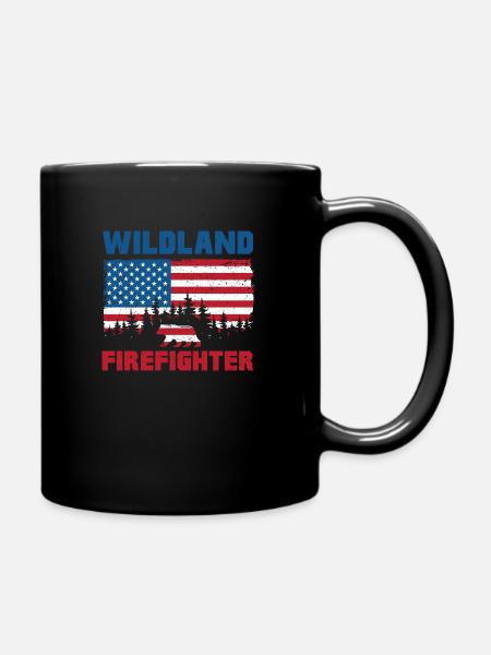 usa flag wildland firefighter Design - Tasse einfarbig - Schwarz