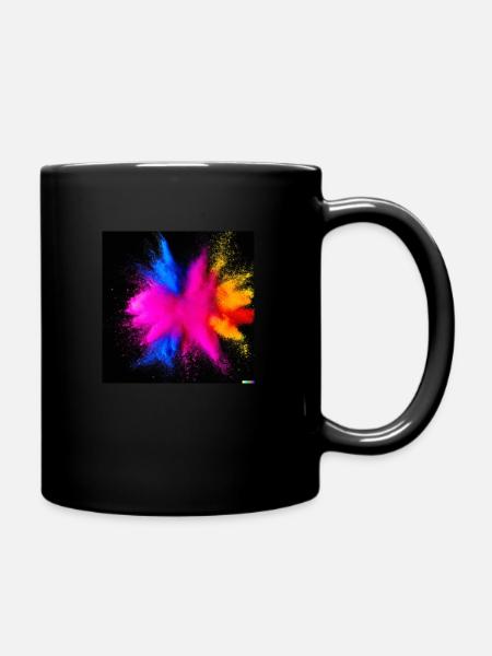 Explosion of color - Full Colour Mug - black