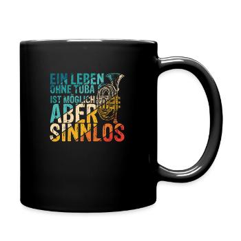 Tuba Konzert Orchester Tubaspieler Spruch Geschenk - Tasse einfarbig - Schwarz - Rechts