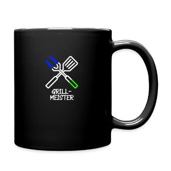 Grillmeister Besteck (Blau-Grün) - Tasse einfarbig - Schwarz - Rechts