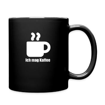 Ich mag Kaffee - Tasse einfarbig - Schwarz - Rechts