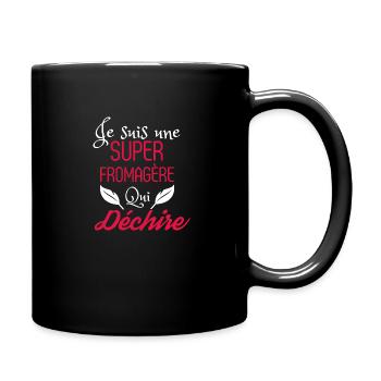 Super fromagère qui déchire - Mug uni - noir - Droite