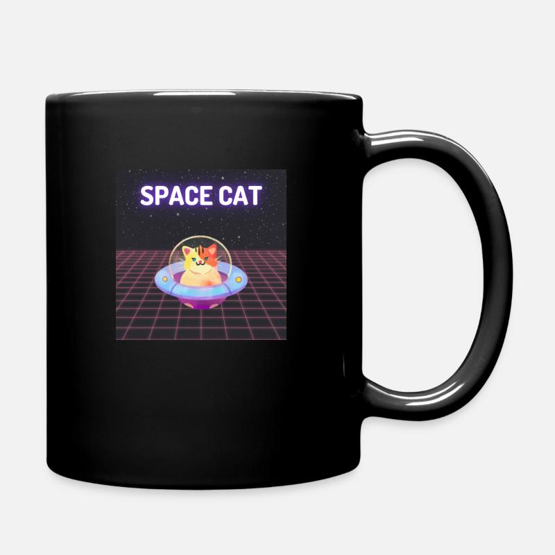 Space cat - Tasse einfarbig - Schwarz