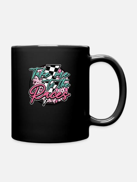 Take Me To The Races - Full Colour Mug - black