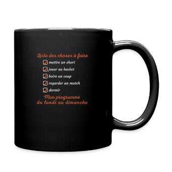 Vêtement humour sur le basket. - Mug uni - noir - Droite