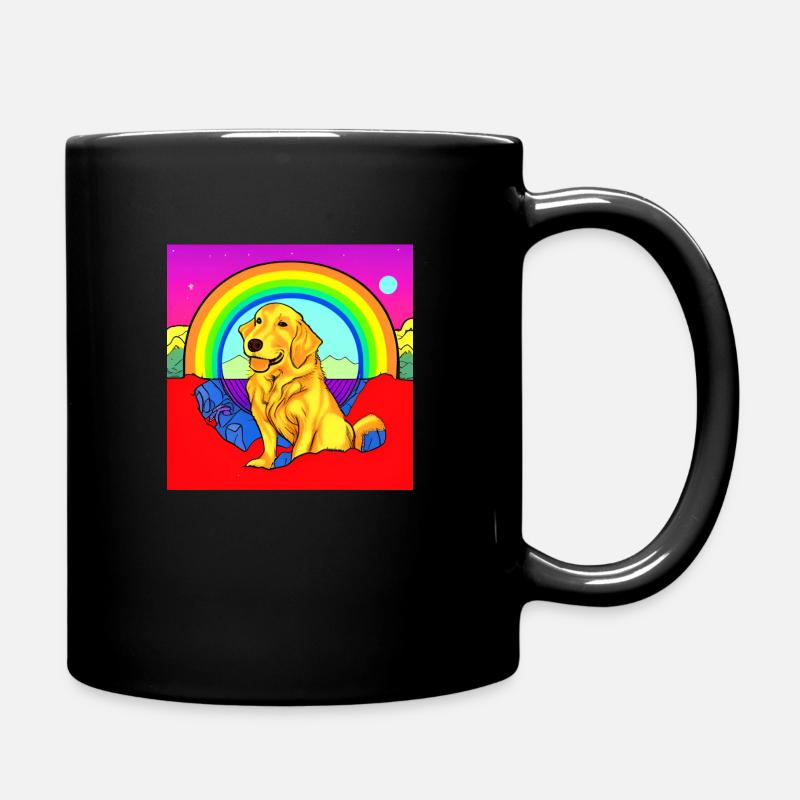 Golden Retriever Rainbow for Dog Lovers - Full Colour Mug - black