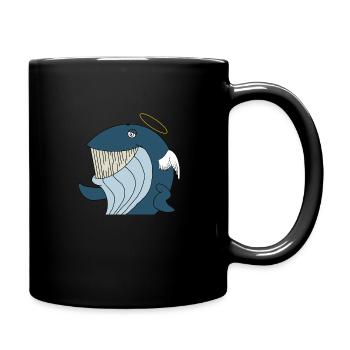 Angel Whale - Tasse einfarbig - Schwarz - Rechts