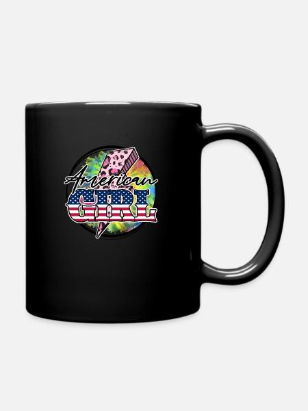 Amerikanisches Mädchen - Tasse einfarbig - Schwarz