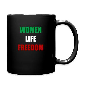 Women life freedom - Tasse einfarbig - Schwarz - Rechts