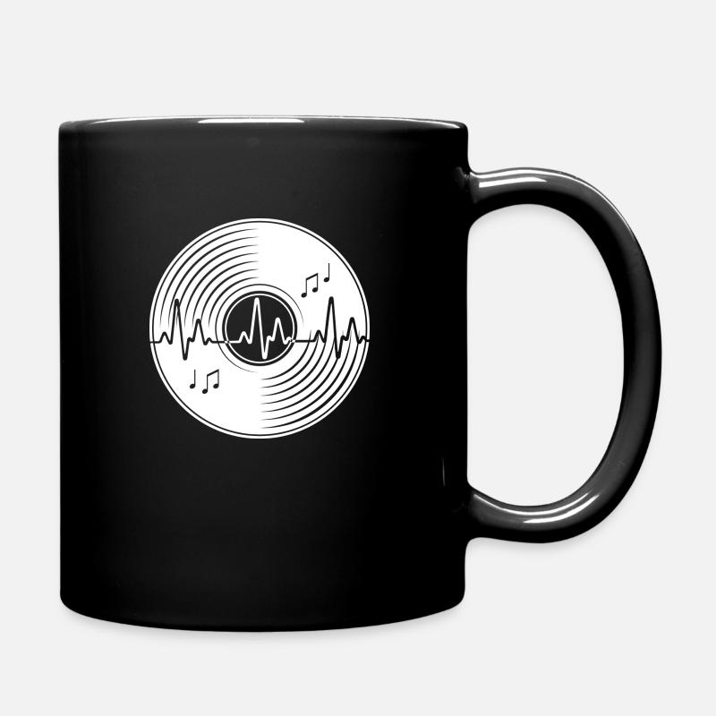 Vinyl Herzschlag Vintage Schallplatte Puls Musik G - Tasse einfarbig - Schwarz