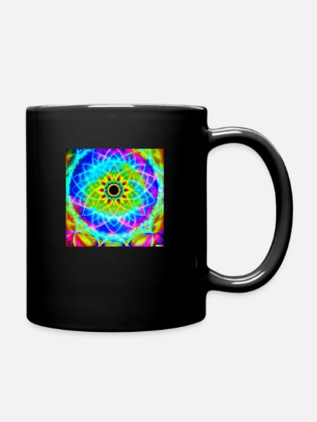 Univers psychédélique de la fleur de vie - Mug uni - noir