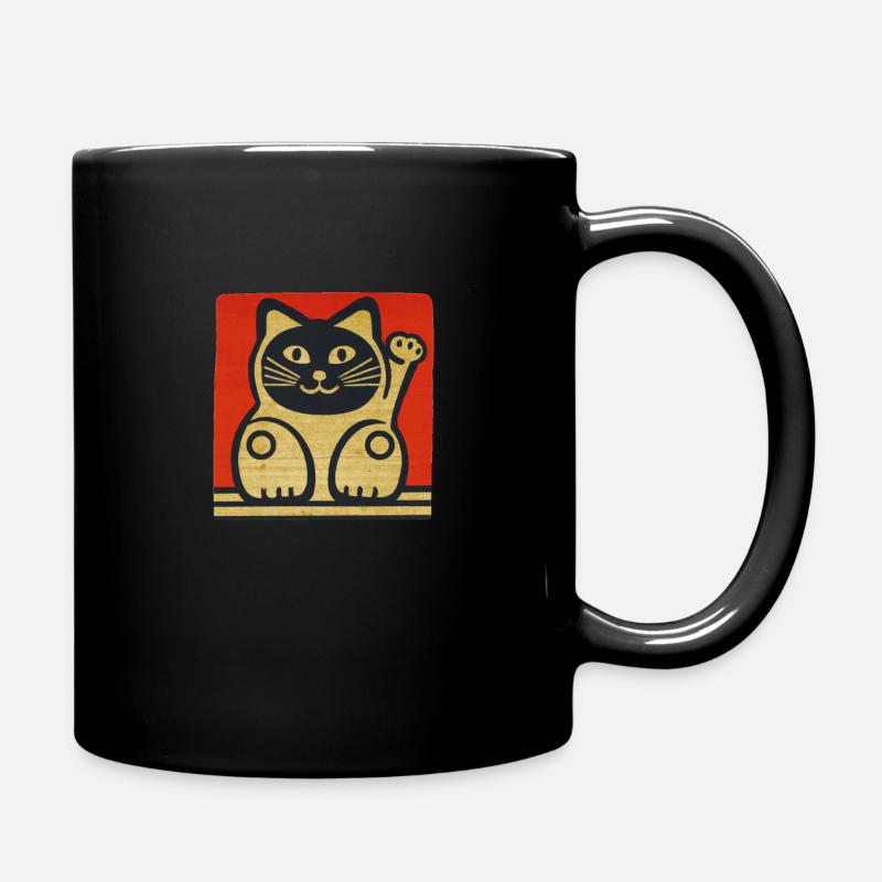 Cat Hello - Full Colour Mug - black