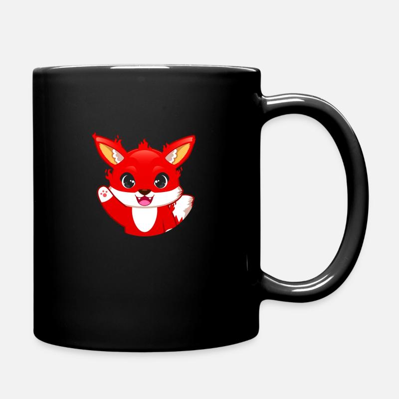 Fuchs Winken ohne Kreis - Tasse einfarbig - Schwarz