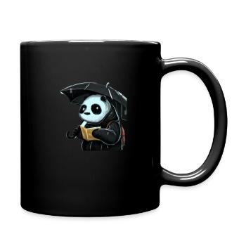A Reading panda - Tasse einfarbig - Schwarz - Rechts