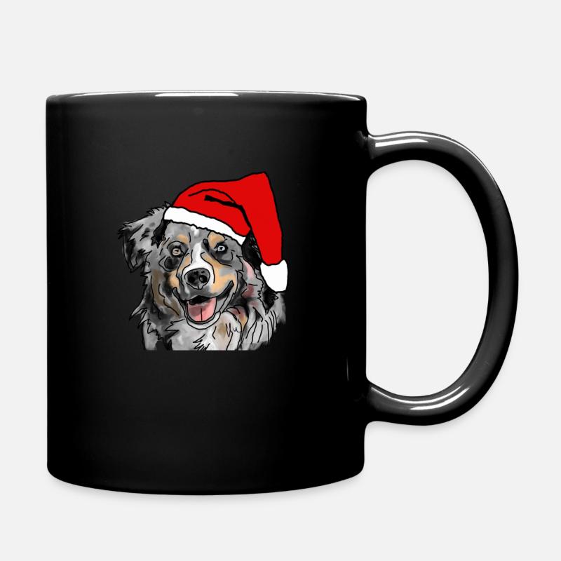 Australian Shepherd Aussie Christmas - Full Colour Mug - black