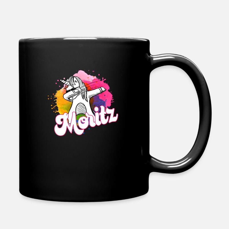 MORITZ - Schöner Jungen Name mit Coolem Einhorn - Tasse einfarbig - Schwarz