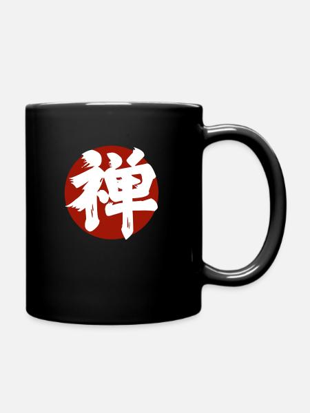 Zen Kanji RotWeiß - Tasse einfarbig - Schwarz