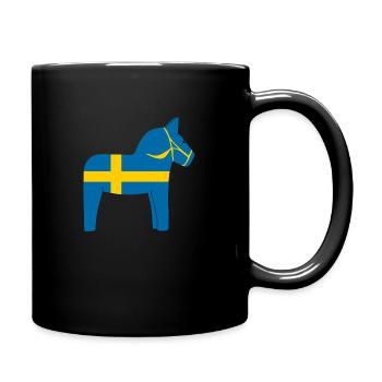Dala horse Sweden - Full Colour Mug - black - Right