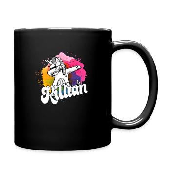 KILLIAN - Schöner Jungen Name mit Coolem Einhorn - Tasse einfarbig - Schwarz - Rechts