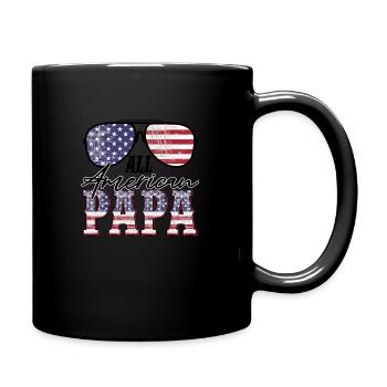 all american Papa - Full Colour Mug - black - Right