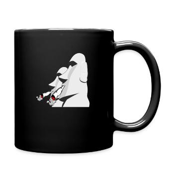 stoned Moai - Osterinsel - Tasse einfarbig - Schwarz - Rechts