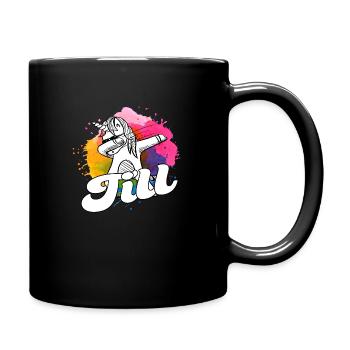 TILL - Schöner Jungen Name mit Coolem Einhorn - Tasse einfarbig - Schwarz - Rechts