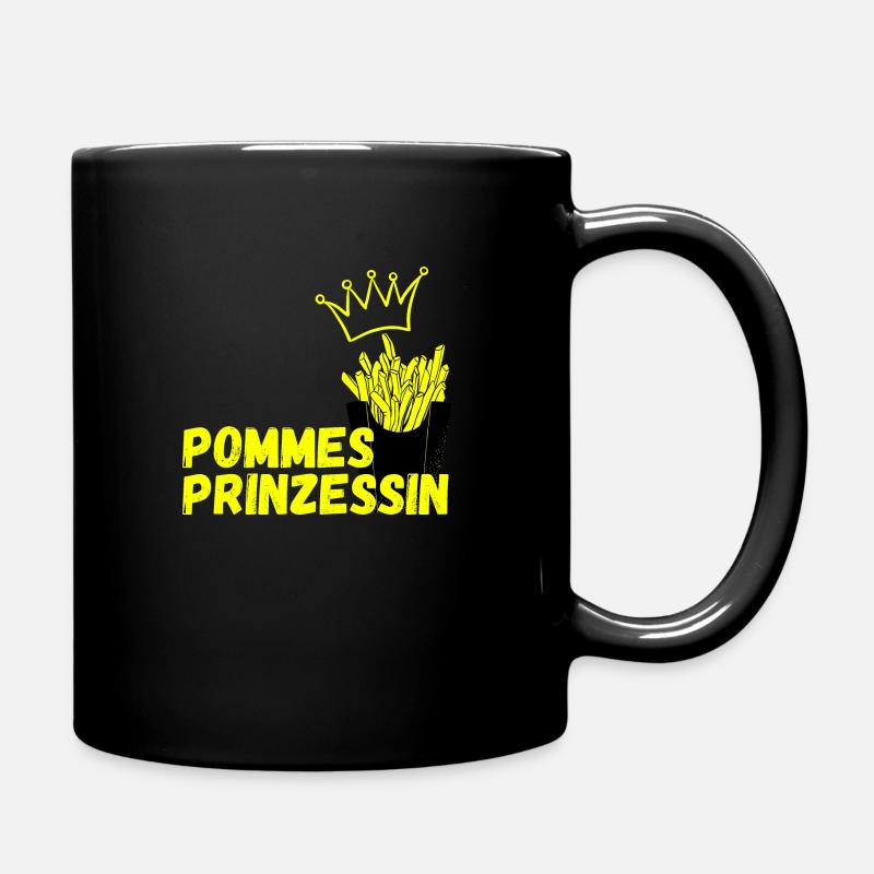 Pommes Prinzessin Fritten Kartoffel - Tasse einfarbig - Schwarz