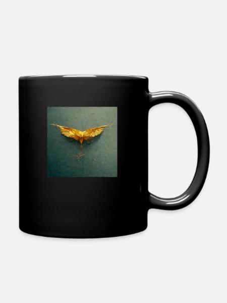 Goldener Vogel - Tasse einfarbig - Schwarz