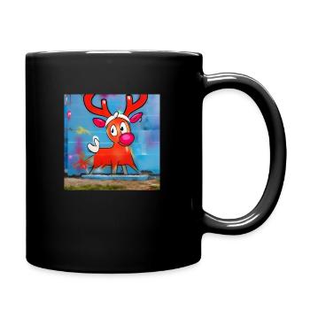 Rudolph the red nose reindeer - Full Colour Mug - black - Right