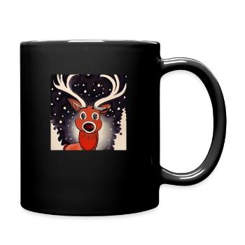 Rudolph the red nose reindeer - Full Colour Mug - black - Right
