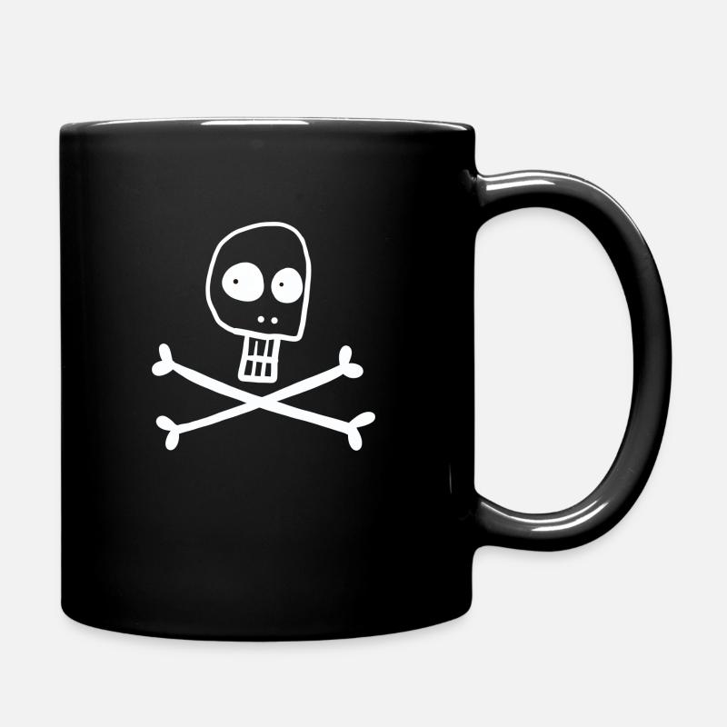 lustiger Totenkopf - Tasse einfarbig - Schwarz