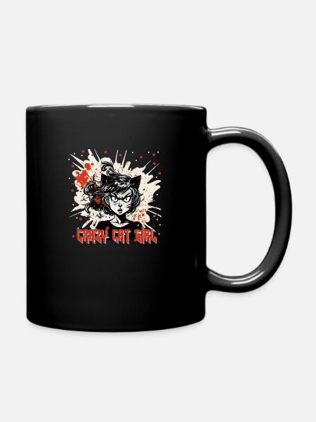 Polkatrash Crasy Cat Fille - Mug uni - noir