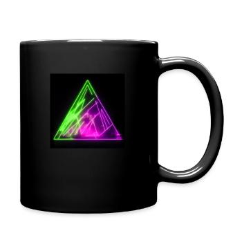 Trippy Neon Sign Triangle Abstract Artwork - Tasse einfarbig - Schwarz - Rechts