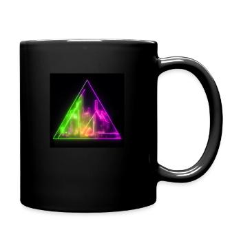 Abstract neon lights triangle cityscape design - Tasse einfarbig - Schwarz - Rechts