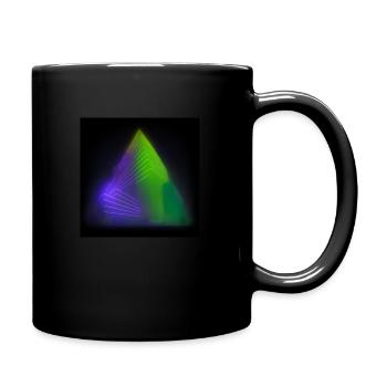 Abstract triangle architecture design neon lights - Full Colour Mug - black - Right