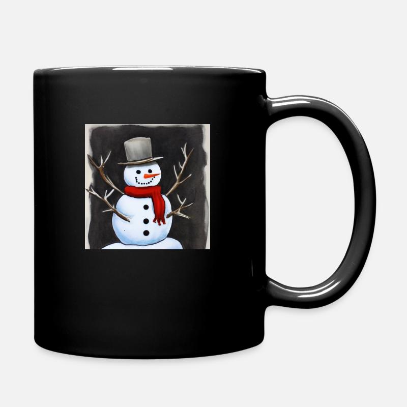 Snowman - Full Colour Mug - black