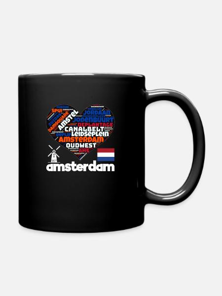 Amsterdam - Tasse einfarbig - Schwarz