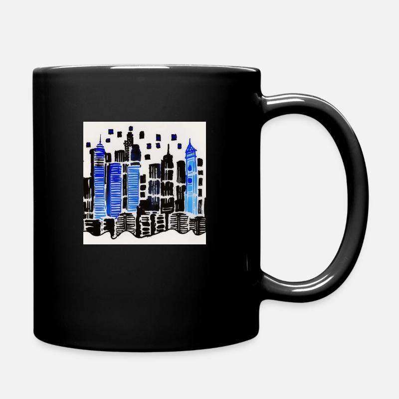 City at night - Full Colour Mug - black