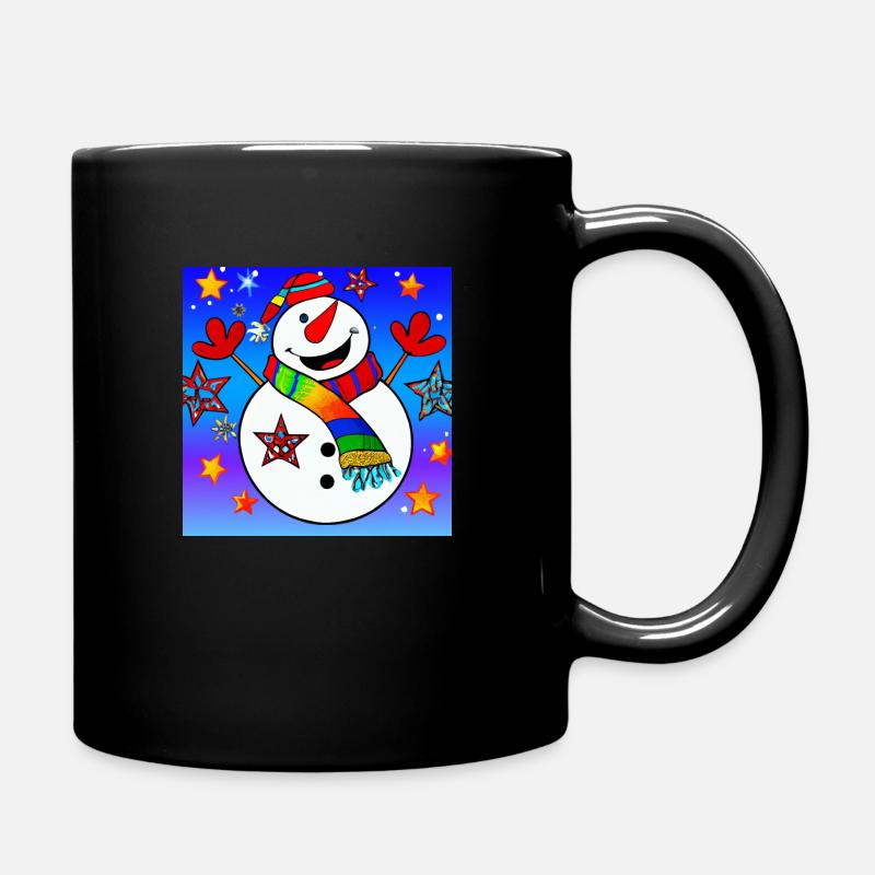 Snowman - Full Colour Mug - black