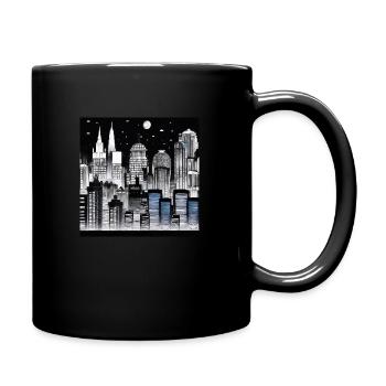 Ville la nuit - Mug uni - noir - Droite