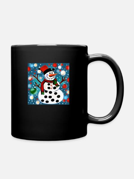 Schneemann - Tasse einfarbig - Schwarz