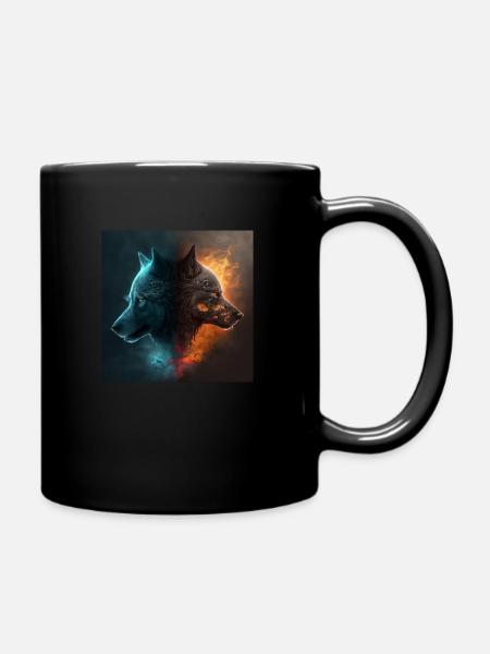 Sköll et Hati Mythologie Viking - Mug uni - noir