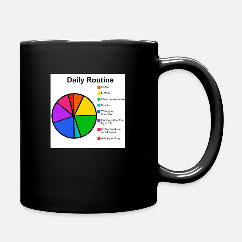 Student Daily Routine B.A. M.A. Ph.D - Tasse einfarbig - Schwarz
