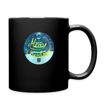 Merry Christmas - Tasse einfarbig - Schwarz - Rechts