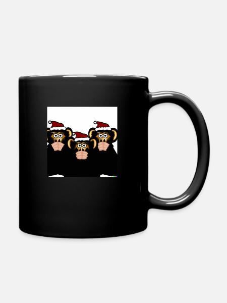 Singes de Noël - Mug uni - noir
