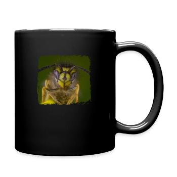 Common wasp. Wasp portrait - Full Colour Mug - black - Right