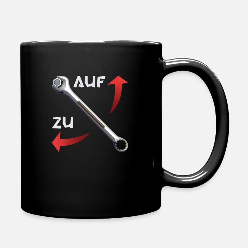 Schraubenschlüssel auf zu2 - Tasse einfarbig - Schwarz