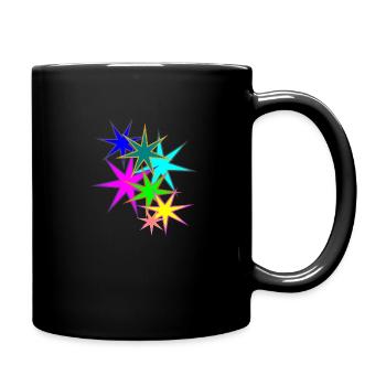 colorful stars - Full Colour Mug - black - Right