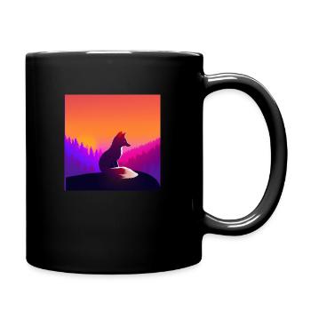 Ein Fuchs im Herbst - Tasse einfarbig - Schwarz - Rechts
